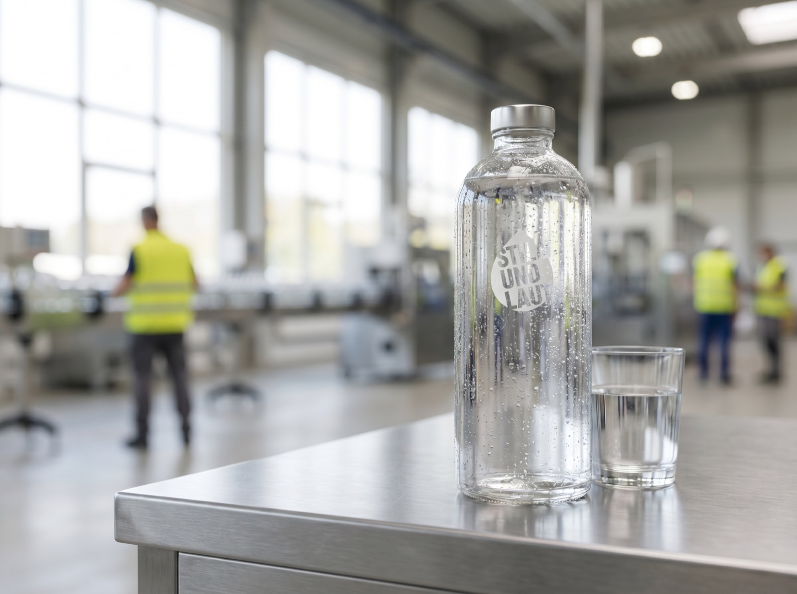 STILLUNDLAUT Tafelwasser-Flasche in moderner Industrie-Produktion
